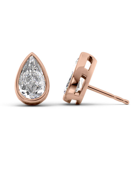 Bezel Stud Earrings 5ct RG PS