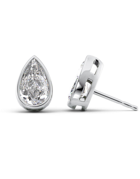 Bezel Stud Earrings 5ct WG PS