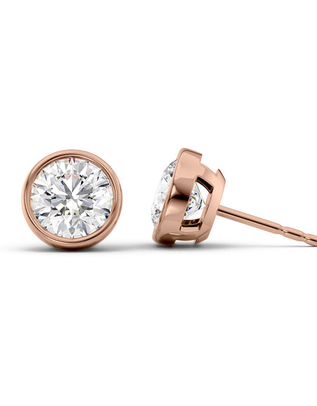 Bezel Stud Earrings 5ct RG R