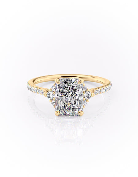 The Pave Victoria 2ct YG RAD