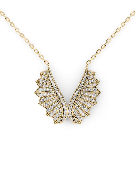 Born To Fly Wings Pave Necklace YG