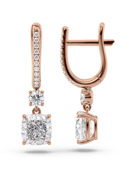 Diamond Drop Earrings 2ct RG CU