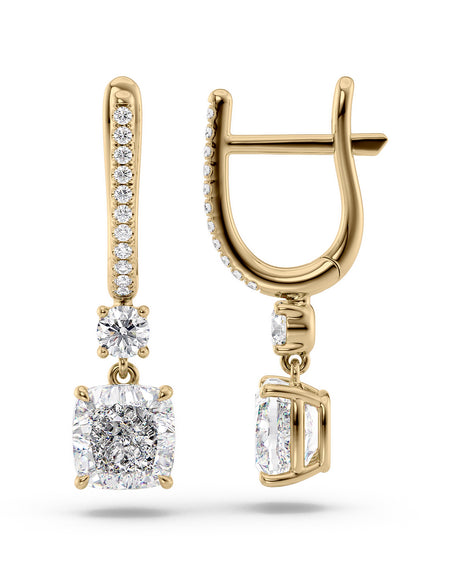 Diamond Drop Earrings 2ct YG CU