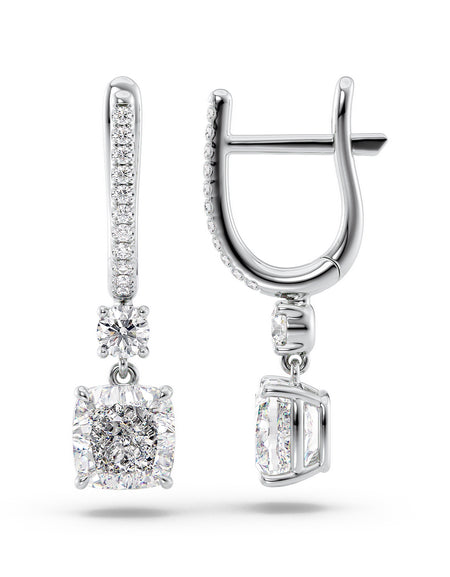 Diamond Drop Earrings 3ct WG CU