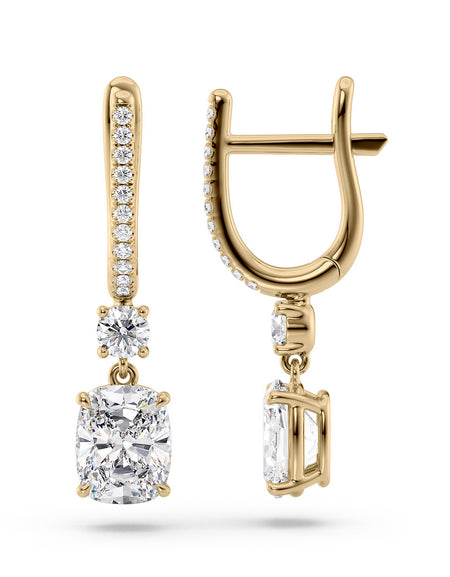 Diamond Drop Earrings 1ct YG ECU