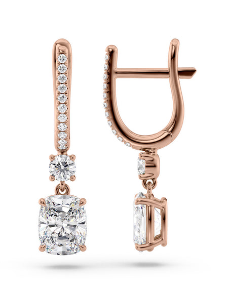 Diamond Drop Earrings 3ct RG ECU