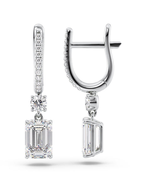 Diamond Drop Earrings 4ct WG EM