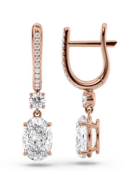 Diamond Drop Earrings 1ct RG OV