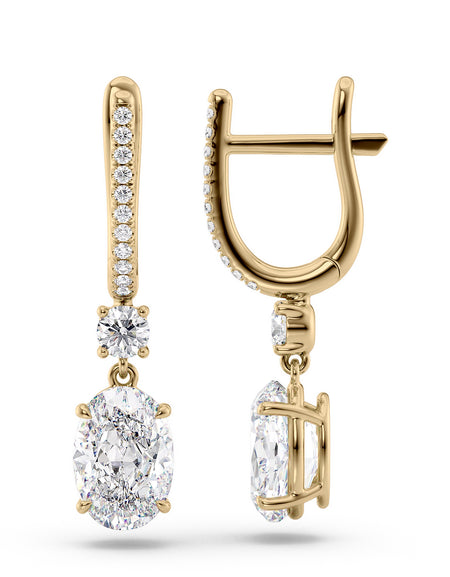 Diamond Drop Earrings 1ct YG OV