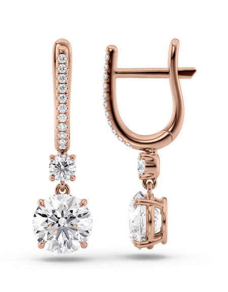 Diamond Drop Earrings 2ct RG R