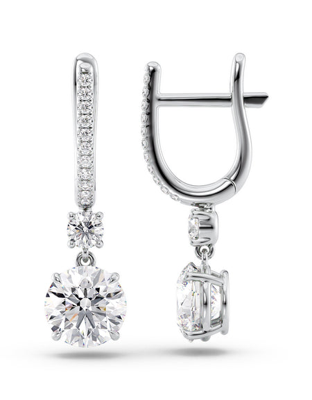 Diamond Drop Earrings 5ct WG R