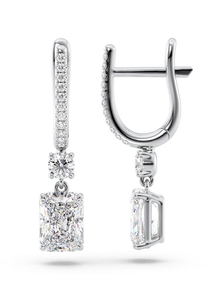 Diamond Drop Earrings 2ct WG RAD