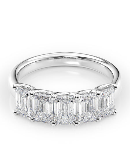 Emerald U Prong Anniversary 2.5ct WG EM