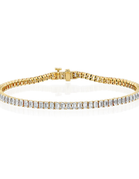 Emerald Tennis Bracelet 4ct YG EM