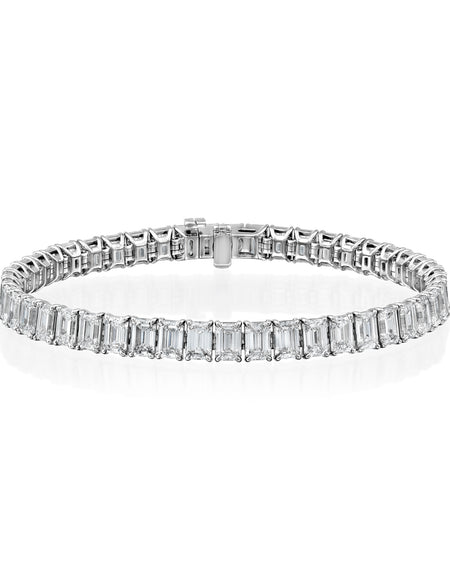 Emerald Tennis Bracelet 15ct WG EM
