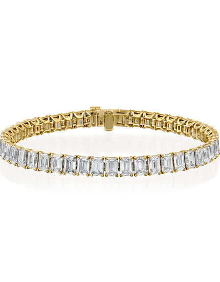 Emerald Tennis Bracelet 15ct YG EM