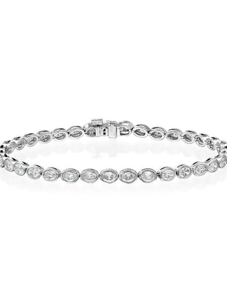 East West Bezel Oval Tennis Bracelet 3.5ct WG OV