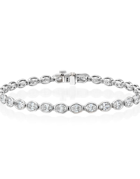 East West Bezel Oval Tennis Bracelet 6ct WG OV