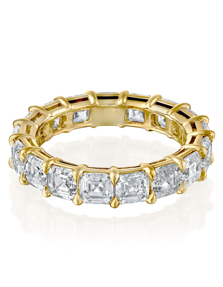 4ct Asscher Eternity 4ct YG ASH