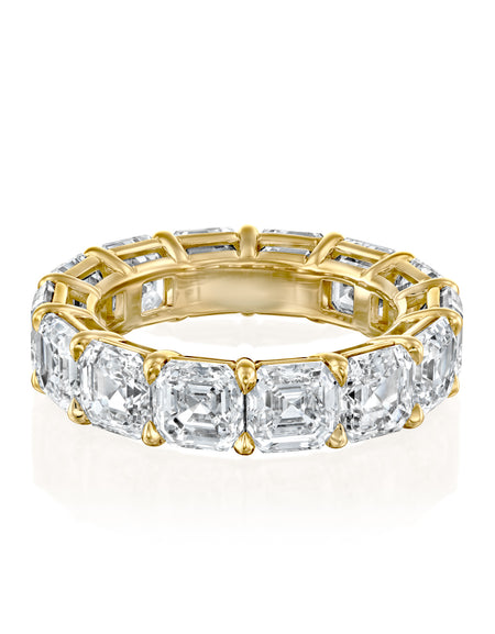 4ct Asscher Eternity 10ct YG ASH