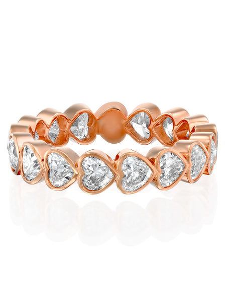 3ct East West Heart Bezel Eternity 3ct RG HS