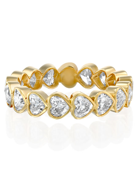 3ct East West Heart Bezel Eternity 3ct YG HS