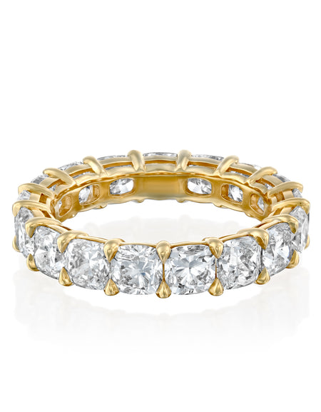 5ct Cushion Eternity 5ct YG CU