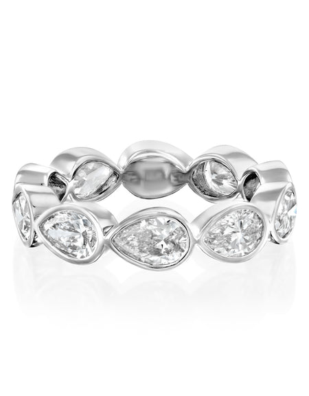 3ct East West Pear Bezel Eternity 3ct WG PS