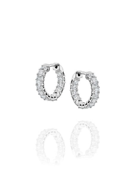 15mm East West Emerald Eternity Hoops 1.5ct WG EM