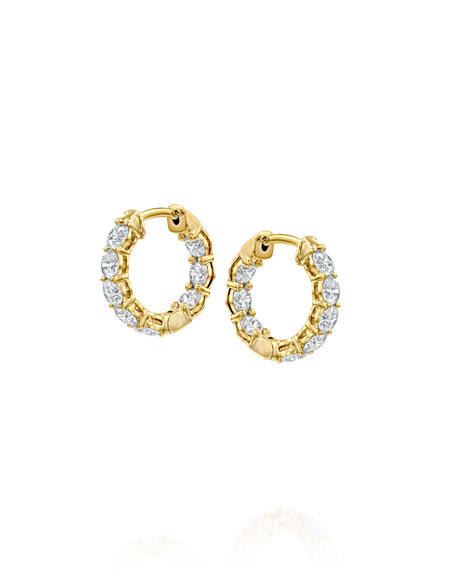 15mm Eternity Hoops 2ct YG R