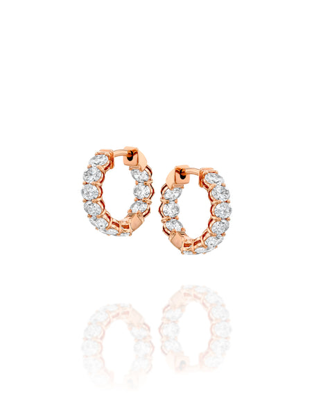 15mm East West Oval Eternity Hoops 2ct RG OV