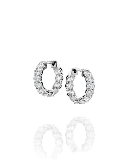 15mm East West Oval Eternity Hoops 2ct WG OV