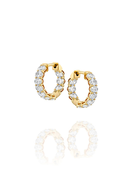 15mm East West Oval Eternity Hoops 2ct YG OV