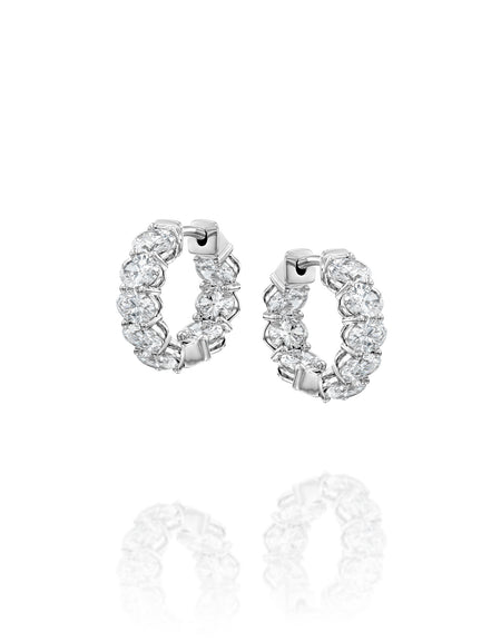 15mm East West Oval Eternity Hoops 3ct WG OV