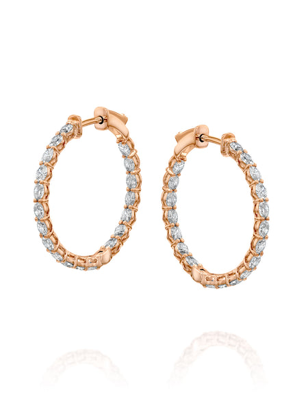 25mm Oval Eternity Hoops 2ct RG OV