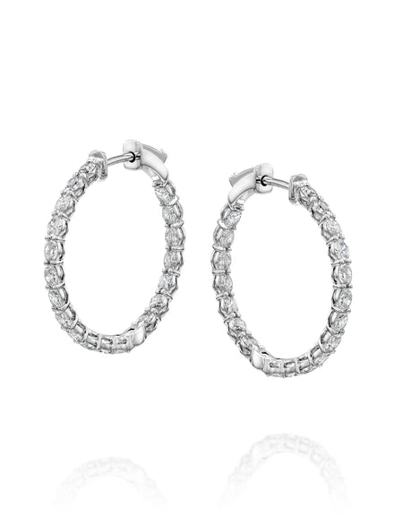 25mm Oval Eternity Hoops 2ct WG OV