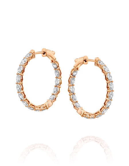 25mm Oval Eternity Hoops 2.5ct RG OV