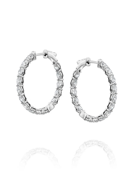 25mm Oval Eternity Hoops 2.5ct WG OV