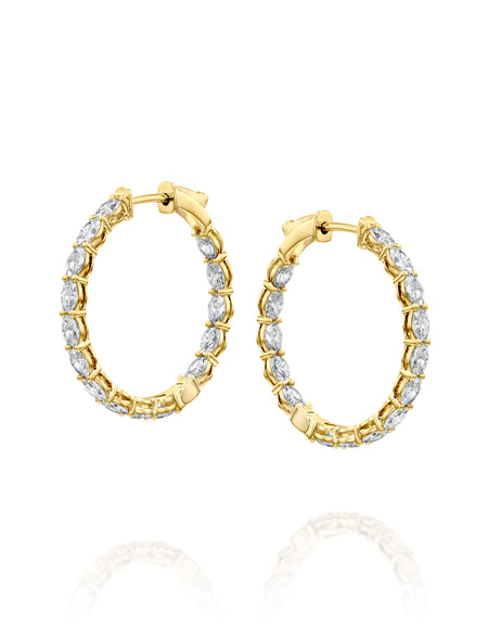 25mm Oval Eternity Hoops 2.5ct YG OV