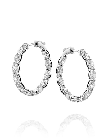 25mm Oval Eternity Hoops 5ct WG OV