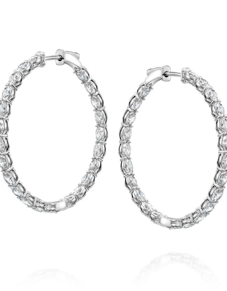 35mm Oval Eternity Hoops 4.5ct WG OV