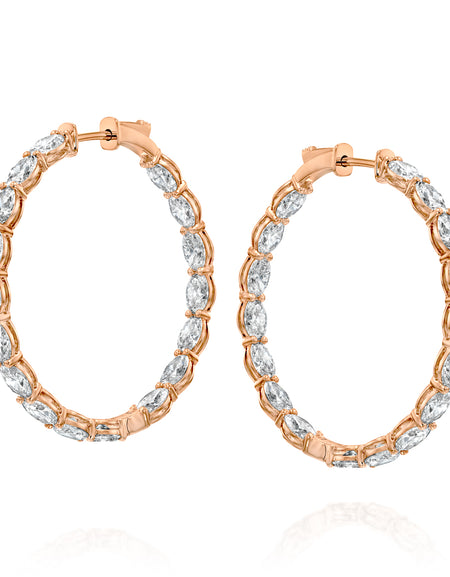 35mm Oval Eternity Hoops 7.5ct RG OV