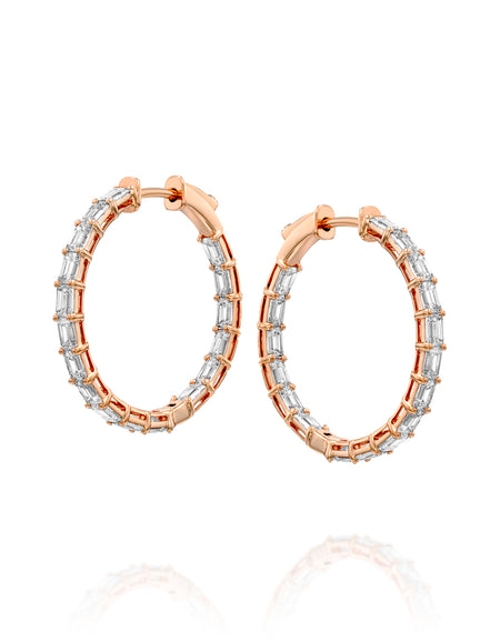 25mm Emerald Eternity Hoops 3ct RG EM