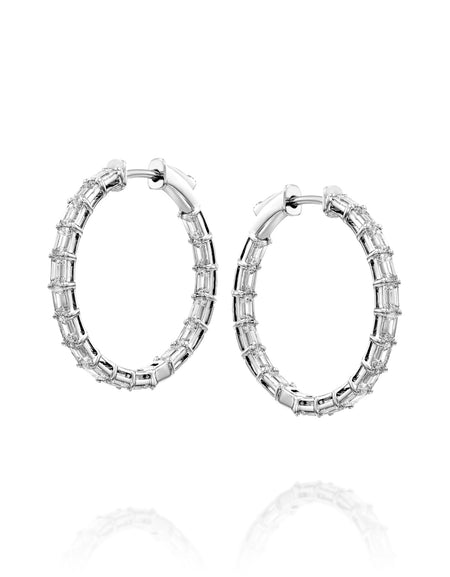 25mm Emerald Eternity Hoops 3ct WG EM