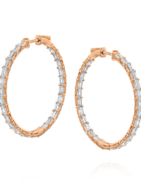 35mm Emerald Eternity Hoops 5ct RG EM