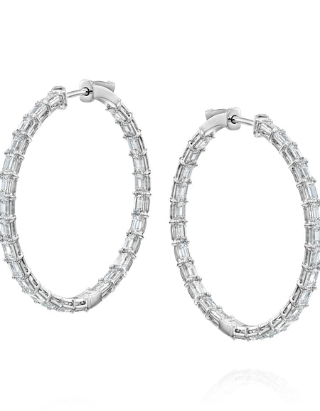 35mm Emerald Eternity Hoops 5ct WG EM