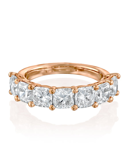 7 Stone 3ct Cushion Anniversary 3ct RG CU