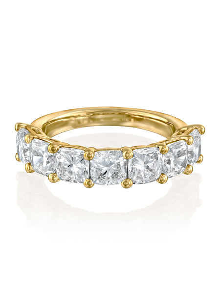 7 Stone 3ct Cushion Anniversary 3ct YG CU