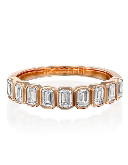 1ct Emerald Bezel Anniversary 1ct RG EM