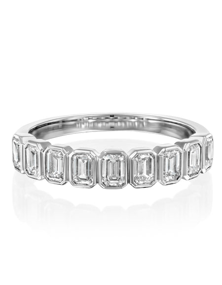 1ct Emerald Bezel Anniversary 1ct WG EM